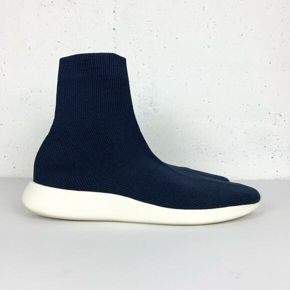 Vince Womens Abbot Sock Sneaker Boots Navy Knit White Soles Pull On Size 10 - Picture 7 of 12